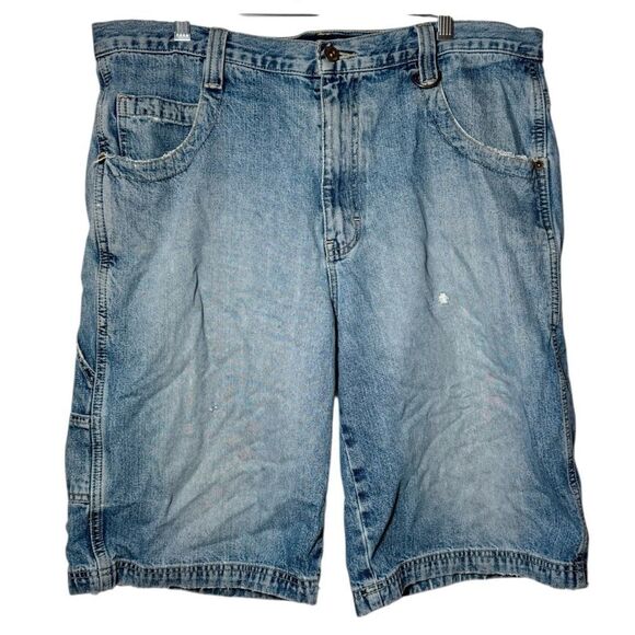 Phys Sci Blue Baggy Loose Carpenter Denim Skate Grunge Jorts Shorts Y2K Men’s 36 - Picture 1 of 6